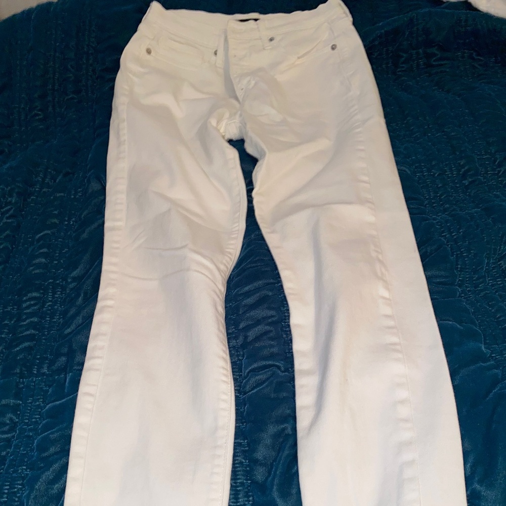 Banana Republic womens high rise white raw edge jeans size 4